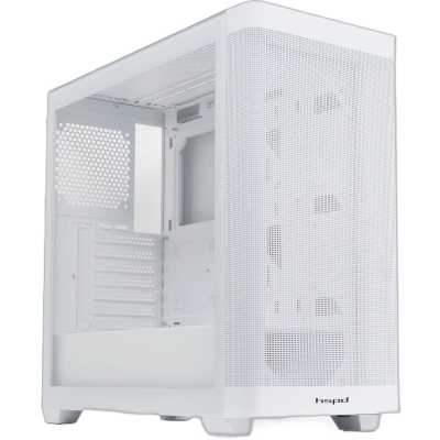 Компьютерный корпус без блока питания HSPD M740, Mesh Mid Tower, белый, TG, 0.6 SPCC, no fans, E-ATX, ATX, mATX, mITX, 170/400/200мм, 4x2.5", 2x3.5", 7xPCI, 1xUSB-A 3.0, 1xUSB-C 3.0, 460x218x450мм