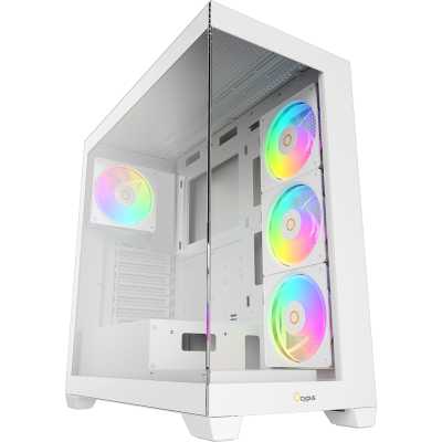 Корпус ПК без блока питания/ Case Ocypus Gamma C72 WH ARGB, Midi-Tower, TG, 4x120mm ARGB, 2xUSB-A 2.0 + 1xUSB-A 3.0, ATX, mATX, mITX White