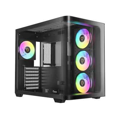 Корпус ПК без блока питания/ Case Ocypus Iota C70 Curve BK ARGB, Midi-Tower, TG, 4x120mm ARGB, 2xUSB-A 3.0 + 1xUSB-C 3.1, ATX, mATX, mITX Black