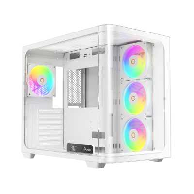 Корпус ПК без блока питания/ Case Ocypus Iota C70 Curve WH ARGB, Midi-Tower, TG, 4x120mm ARGB, 2xUSB-A 3.0 + 1xUSB-C 3.1, ATX, mATX, mITX White