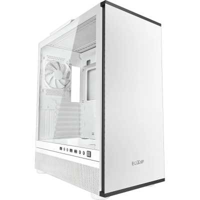Компьютерный корпус PCCooler IE200 WH, Tempered Glass Full Tower, белый, TG, SPCC, 1x120мм ARGb E-ATX, ATX, mATX, mITX 180/380/220мм 4x2.5", 2x3.5", 7+3xPCI 1xUSB-A 3.0, 2xUSB-A 2.0 432x225x495мм