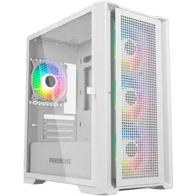 Корпус POWERCASE Alisio Micro X4W V2 CAMCXW-A4 white окно из закаленного стекла ARGB USB3.0 2*USB2.0 audio