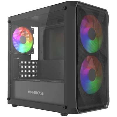Корпус Powercase Mistral Micro A3B ARGB V2, Tempered Glass, 2x140mm ARGB7 PWM+1x 120mm (CMMAB-A3-V2)