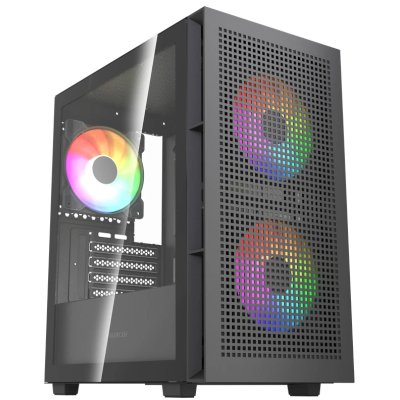 Корпус Powercase Mistral SM05 ARGB, Tempered Glass, 3x120mm ARGB PWM fans, чёрный, mATX (CMMSM05B-A3)