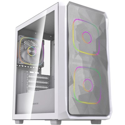 Корпус Mini-Tower PowerCase Mistral SM06 ARGB белый [закаленное стекло, 3 x 120 мм, 0.45 мм, без БП] [CMMSM06W-A3]