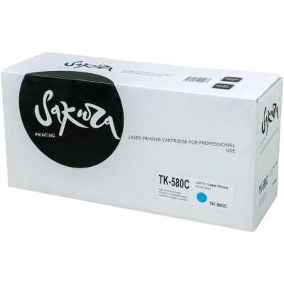 Картридж Sakura TK580C для Kyocera Mita FS-5150DN/5250DN, синий, 2800 к.