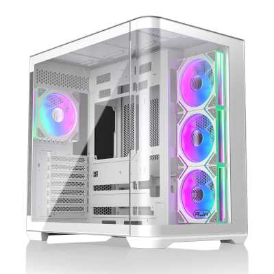 Корпус без блока питания/ Case Raijintek ATREUS BT4, Midi-Tower, TG, 4x120mm ARGB, 2xUSB-A 3.0 + 1xUSB Type-C , E-ATX, ATX, mATX, mITX White