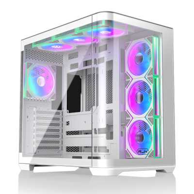 Корпус без блока питания/ Case Raijintek ATREUS BT7, Midi-Tower, TG, 7x120mm ARGB, 2xUSB-A 3.0 + 1xUSB Type-C , E-ATX, ATX, mATX, mITX White