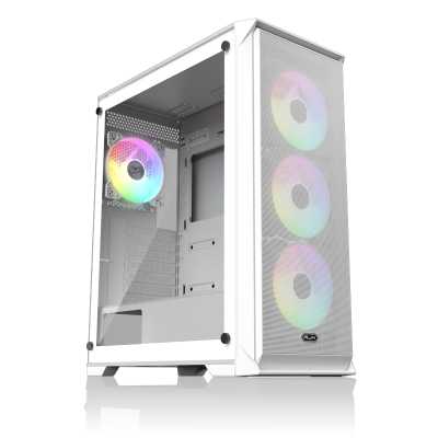 Корпус без блока питания Raijintek ARCADIA 41-MS4, Midi-Tower, TG, 1x120мм + 3x120мм ARGB, 2xUSB-A 3.0 + 1xUSB-C, ATX, mATX, mITX White