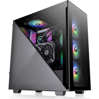 Компьютерный корпус Thermaltake Divider 300 TG ARGb черный без БП ATX 2x120мм 2xUSB 3.0 audio front door bott PSU