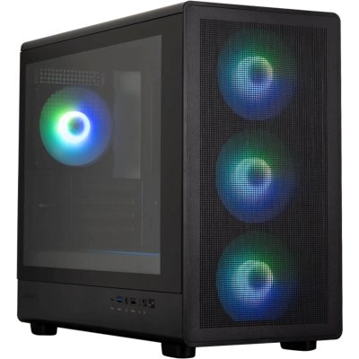 Компьютерный корпус ZALMAN M5, MATX, BLACK, WINDOW, 1xCombo (3.5'' or 2.5''), 1x3.5", 2x2.5", 1xUSB2.0, 1xUSB3.0, 1xUSB Type-C, FRONT 3x120мм ARGB, REAR 1x120мм ARGB