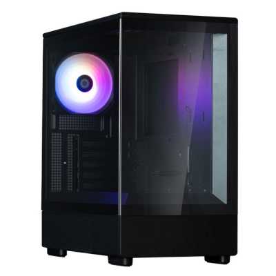 Компьютерный корпус ZALMAN P10, MATX, черный, WINDOW, 2x3.5", 3x2.5", 1xUSB TYPE-C, 1xUSB 3.0, REAR 1x120мм ARGb
