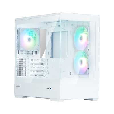 Компьютерный корпус ZALMAN P30 V2, MATX, белый, WINDOW, 2x3.5", 3x2.5", 1xUSB TYPE-C, 1xUSB 3.0, SIDE 2x120мм ARGb, REAR 1x120мм ARGb, VGA support
