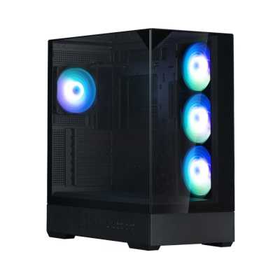 Компьютерный корпус ZALMAN P40 Prism Plus, ATX, черный, WINDOW, 3xCombo (3.5'' or 2.5"), 1xUSB TYPE-C, 2xUSB 3.0, SIDE 3x120мм ARGb, REAR 1x120мм ARGb