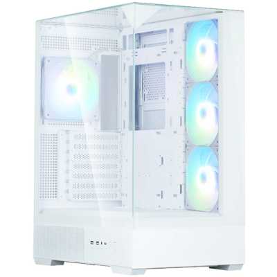 Компьютерный корпус ZALMAN P40 Prism Plus, ATX, белый, WINDOW, 3xCombo (3.5'' or 2.5"), 1xUSB TYPE-C, 2xUSB 3.0, SIDE 3x120мм ARGb, REAR 1x120мм ARGb