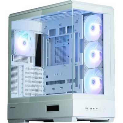 Компьютерный корпус ZALMAN P50 DS, ATX, WHITE, WINDOW, 2x3.5", 3x2.5", 1xUSB TYPE-C, 2xUSB 3.0, SIDE 3x120мм ARGb, REAR 1x120мм ARGb