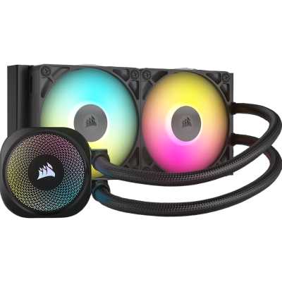 Система жидкостного охлаждения Corsair iCUE LINK TITAN 240 RX RGb (240мм, черный, RGb/ Fans: 2x120мм, 73.5CFM, 36dBA, 2100RPM/ S: 1851, 1700, AM5, AM4)