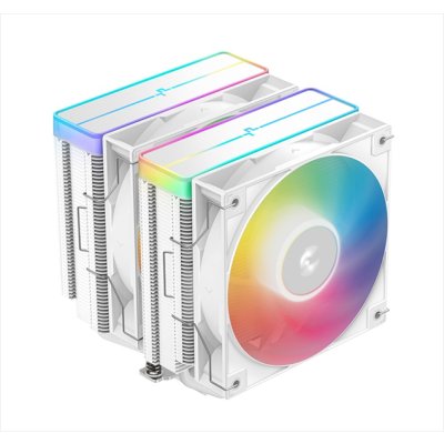 Кулер для процессора DEEPCOOL AG620 WH ARGb V2 LGA20XX/1700/1200/115X/AM5/AM4 (9шт/кор, TDP 260W, PWM, ARGb DUAL Fan 120мм, 6 тепл. трубок, белый) RET