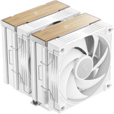 Кулер для процессора DEEPCOOL AK620 G2 WH LGA1851/1700/1200/115X/AM5/AM4 (8шт/кор, TDP 260W, PWM, DUAL Fan 120мм, 6 тепл. трубок, Copper Base, Wood-grain top cover, белый) RET (R-AK620G2-WHNNMN-GJD)
