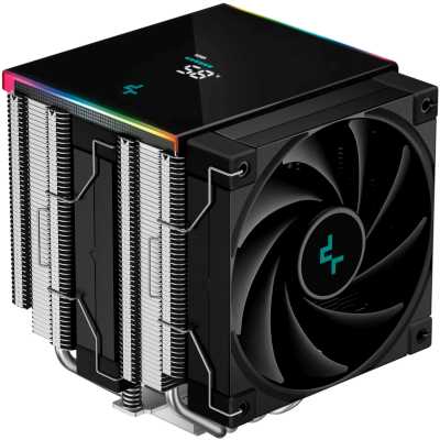 Кулер для процессора DEEPCOOL AK620 DIGITAL SE LGA20XX/1700/1200/115X/AM5/AM4 (9шт/кор, TDP 260W, PWM, DUAL Fan 120мм, 6 тепл. трубок, ARGb, черный) RET (R-AK620-BKADMN-GJD)