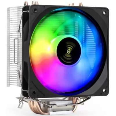 Кулер для процессора ExeGate Wizard EXX400V2-PWM.FRGb серебристый, 120 мм, алюминий/медь, 2400 об/мин, 24 дБ, 4 pin, 140 Вт, 155 мм