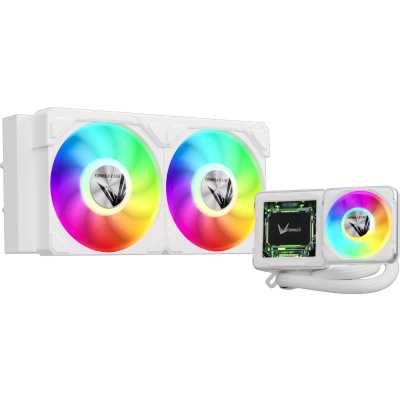 Система жидкостного охлаждения Formula V Line Cryo Wing Digi 240 WH, 240мм, LCD 2.73", 2x120мм, ARGB fans, LGA115X/1200/1700/1851/1366/2011/2066, AM3/AM4/AM5/Ryzen3/Ryzen5/Ryzen7/Threadripper/RT4