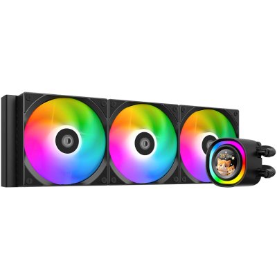 Система жидкостного охлаждения ID-Cooling FX360 LCD ARGb Soc-AM5/AM4/1200/1700/1851 черный 4-pin 27.2dB Al+Cu LCD 350W Ret