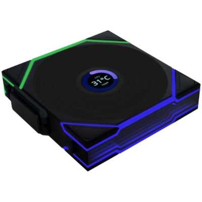 Вентилятор для корпуса Lian-Li Uni Fan TL Wireless LCD 120 LCD Reverse ARGB 120х124.5x28 черный 4-pi