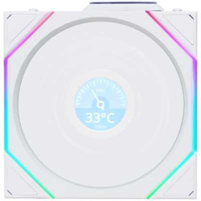 Вентилятор для корпуса Lian-Li Uni Fan TL Wireless LCD 120 LCD Reverse ARGB 120х124.5x28 белый 4-pin