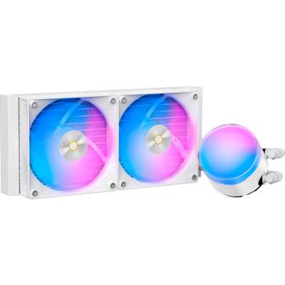 Система жидкостного охлаждения Water Cooling System Ocypus Delta L24 WH ARGB V2 (280W, 240mm, White, ARGB, Fans: 2x120mm, 73CFM, 2000RPM Pump height 60mm, 27dBA, 2650RPM, Rad thickness 27mm S: 1851, 1700, 1200, 115X, AM5, AM4) Delta-L24-WH2AAWNN02X-GL