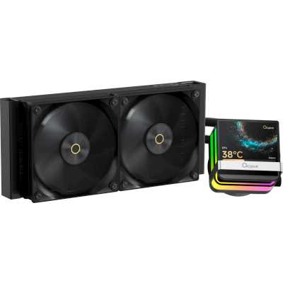 Система жидкостного охлаждения Water Cooling System Ocypus Sigma L24 PRO BK (290W, 240mm, LED, Black, ARGB Fans: 2x120mm, 90CFM, 2400RPM Pump height 97mm, 30dBA, 3100RPM, Rad thickness 27mm S: 1851, 1700, 1200, 115X, AM5, AM4) Sigma-L24-BK2ANWL00P-GL