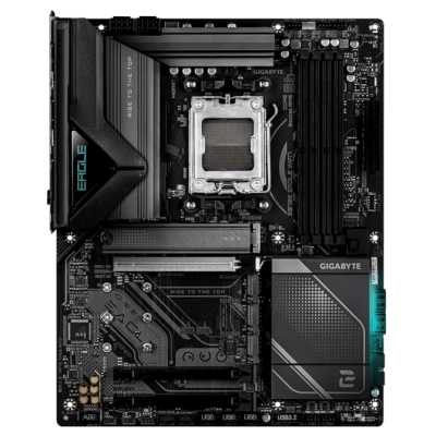 Материнская плата Gigabyte X870E EAGLE WIFI7, AM5, AMD X870E, 4xDDR5, 4xSATA, 4xM.2, 1xPCIe 5.0 x16, 1xPCIe 4.0 x16, 1xPCIe 3.0 x16, 1xHDMI, 1x5Gb LAN, Wi-Fi 7, Bluetooth 5.4, 2xUSB-C 40Gbps (USB4), 2xUSB-A 10Gbps, 4xUSB-A 5Gbps, 2xUSB-A 2.0, 3x3.5 мм + S