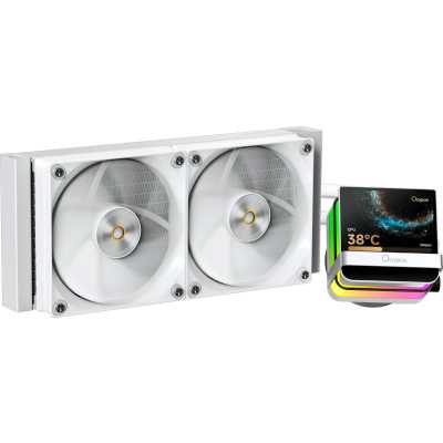 Система жидкостного охлаждения Water Cooling System Ocypus Sigma L24 PRO WH (290W, 240mm, LED, White, ARGB Fans: 2x120mm, 90CFM, 2400RPM Pump height 97mm, 30dBA, 3100RPM, Rad thickness 27mm S: 1851, 1700, 1200, 115X, AM5, AM4) Sigma-L24-WH2ANWL00P-GL