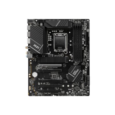 Материнская плата MSI PRO B760-P WIFI DDR4, LGA 1700, Intel B760, 4xDDR4, 4xSATA, 2xM.2, 1xPCIe 4.0 x16, 1xPCIe 4.0 x4, 3xPCIe 3.0 x1, 1xHDMI, 1xDP, 1xRJ45 2.5Gb, Wi-Fi 6E, Bluetooth 5.3, 1xUSB-C 3.2 Gen 2, 2xUSB-A 3.2 Gen 2, 4xUSB-A 2.0, 5x3.5мм, TOSLINK