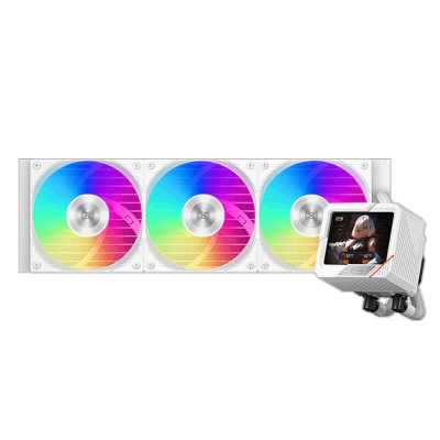 Система охлаждения PCCooler GT360 ARGb Display WH (310W, 360мм, LED temp., белый, ARGb/Fans: 3x120мм, 99CFM, 41.5dBA, 3000RPM/Pump 15dBA, 2600RPM, Rad thickness 27мм/S: 1851, 1700, 1200, 115X, AM5, AM4)