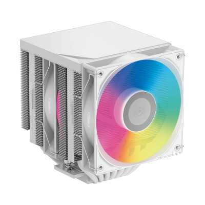 Кулер для процессора PCCooler RT720 TC ARGB WH (270W, 4-pin PWM, 157.5mm, Al/Cu, 7x6mm, ARGB, 2x120mm, 73.32CFM, 34.9dBA, 2200RPM, S: 1851/1700/1200/115X, AM5/AM4, white)