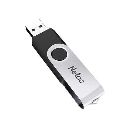 Флешка USB Netac U505 (NT03U505N-128G-20BK), 128Gb, USB 2.0, R/W 70/30, черный/серебристый
