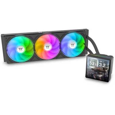 Система водяного охлаждения Thermaltake TH360 V3 Ultra ARGB Soc-AM5/AM4/1200/1700/1851 черный 4-pin 37.8dB Al LCD 365W Ret (CL-W474-PL12SW-A)