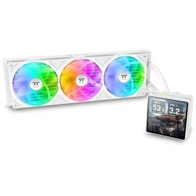 Система водяного охлаждения Thermaltake TH360 V3 Ultra Snow ARGB Soc-AM5/AM4/1200/1700/1851 белый 4-pin 37.8dB Al LCD 365W Ret (CL-W476-PL12SW-A)