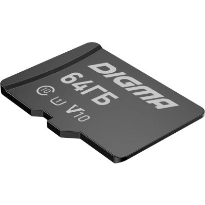 Флеш карта microSDXC 64Gb Class10 Digma CARD10 + adapter