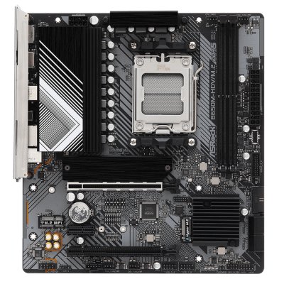 Материнская плата ASRock B650M-HDV/M.2, AM5, AMD B650, 2xDDR5, 4xSATA, 2xM.2, 1xPCIe 4.0 x16, 1xPCIe 4.0 x4, 1xPCIe 3.0 x1, 1xDP, 1xHDMI, 1x2.5Gb LAN, 1xUSB-C 5Gbps, 2xUSB-A 5Gbps, 4xUSB-A 2.0, 3x3.5 мм, 7.1, mATX