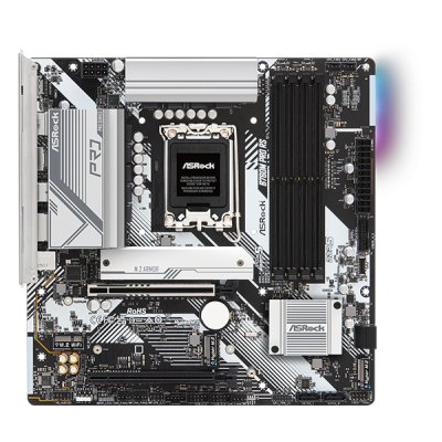 Материнская плата ASRock B760M Pro RS, Micro-ATX, LGA 1700, Intel B760, 4xDDR5, 4xSATA, 3xM.2, 1xPCI-E 5.0 x16, 1xPCI-E 3.0 x4, 1xHDMI, 1xDP, 1x 2.5Gb LAN, 3xUSB 3.2 Gen 1, 2xUSB 2.0, 3x3.5 мм, 7.1, ATX