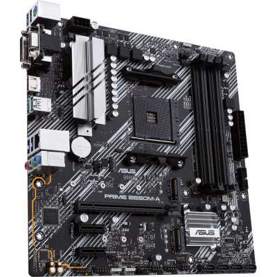 Материнская плата ASUS PRIME B550M-A, AM4, AMD B550, 4xDDR4, 4xSATA, 2xM.2, 1xPCIe 4.0 x16, 2xPCIe x1, 1xDVI-D, 1xHDMI, 1xVGA, 1x 1Gb LAN, 2xUSB 3.2 Gen 1, 2xUSB 2.0, 3x3.5 мм, 7.1, mATX