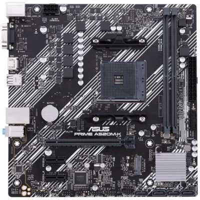 Материнская плата ASUS PRIME A520M-K, AM4, AMD A520, 2xDDR4, 4xSATA, 1xM.2, 1xPCIe 3.0 x16, 1xPCIe x1, 1xHDMI, 1xVGA, 1x 1Gb LAN, 2xUSB-A 2.0, 4xUSB-A 3.2 Gen 1, 3x3.5 мм, 7.1, mATX