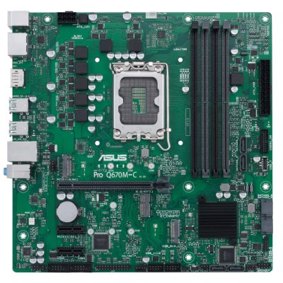 Материнская плата ASUS Pro Q670M-C-CSM, LGA 1700, Intel Q670, 4xDDR5, 6xSATA, 2xM.2, 1xPCIe 4.0 x16, 1xHDMI, 2xDP, 1x1Gb LAN, 4xUSB-A 3.2 Gen 2, 3x3.5 мм, 7.1, mATX