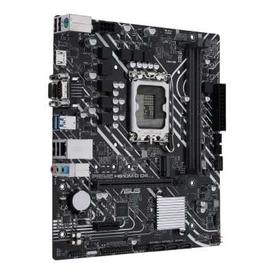 Материнская плата ASUS PRIME H610M-D D4, LGA 1700, Intel H610, 2xDDR4, 4xSATA, 1xM.2, 1xPCIe 4.0 x16, 1xPCI, 1xHDMI, 1xVGA, 1x 1Gb LAN, 2xUSB-A 2.0, 2xUSB-A 3.2 Gen 1, 3x3.5 мм, 7.1, mATX