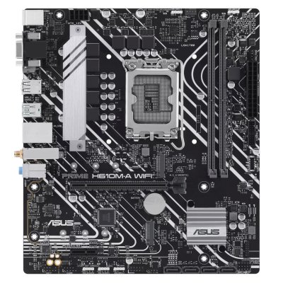 Материнская плата ASUS PRIME H610M-A WIFI, LGA 1700, Intel H610, 2xDDR5, 4xSATA, 2xM.2, 1xPCIe 4.0 x16, 1xDP, 1xHDMI, 1xVGA, 1x1Gb LAN, 1xUSB 3.2 Gen 2, 4xUSB 2.0, 3x3.5 мм, 7.1, mATX