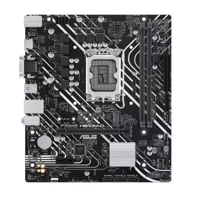 Материнская плата ASUS PRIME H610M-D, LGA 1700, Intel H610, 2xDDR5, 4xSATA, 1xM.2, 1xPCIe 4.0 x16, 1x1Gb LAN, 2xUSB-A 3.2 Gen 1, 4xUSB-A 2.0, 1xHDMI, 1xVGA, 3x3.5 мм, 1xRS-232, 7.1, mATX