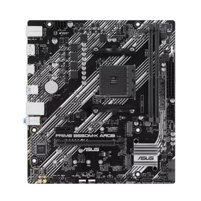 Материнская плата ASUS PRIME B550M-K ARGB, Socket AM4, AMD B550, 2xDDR4, 4xSATA, 2xM.2, 1xPCI-E 4.0 x16, 1xPCI-E x1, 1xHDMI, 1xDP, 1x 1Gb LAN, 4xUSB-A 3.2 Gen 1, 2xUSB-A 2.0, 3x3.5 мм, 7.1, Micro-ATX