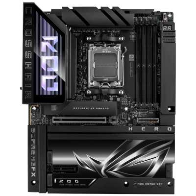 Материнская плата ASUS ROG CROSSHAIR X870E HERO BTF, AM5, AMD X870E, 4xDDR5, 4xSATA, 5xM.2, 1xPCIe 5.0 x16, 1xPCIe 4.0 x4, 1xHDMI, 1x2.5Gb LAN, 1x5Gb LAN, Wi-Fi 7, Bluetooth 5.4, 2xUSB-C 40Gbps (USB4 / Gen3x2), 2xUSB-C 20Gbps (USB 3.2 Gen2x2), 6xUSB-A 10G